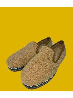 Chelsea & Violet Sherpa Slip-On Espadrille Latte Flats Size 6 NWB